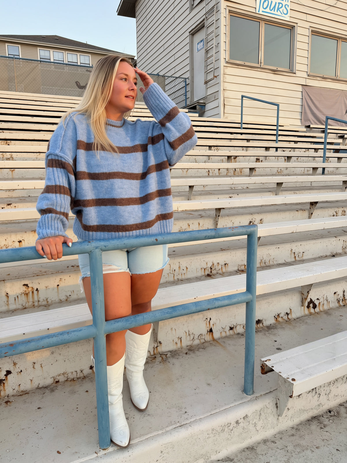 Boyfriend Fit Stripe Sweater