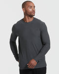 Long Sleeve | Active | Crew Neck | Charcoal Heather Gray