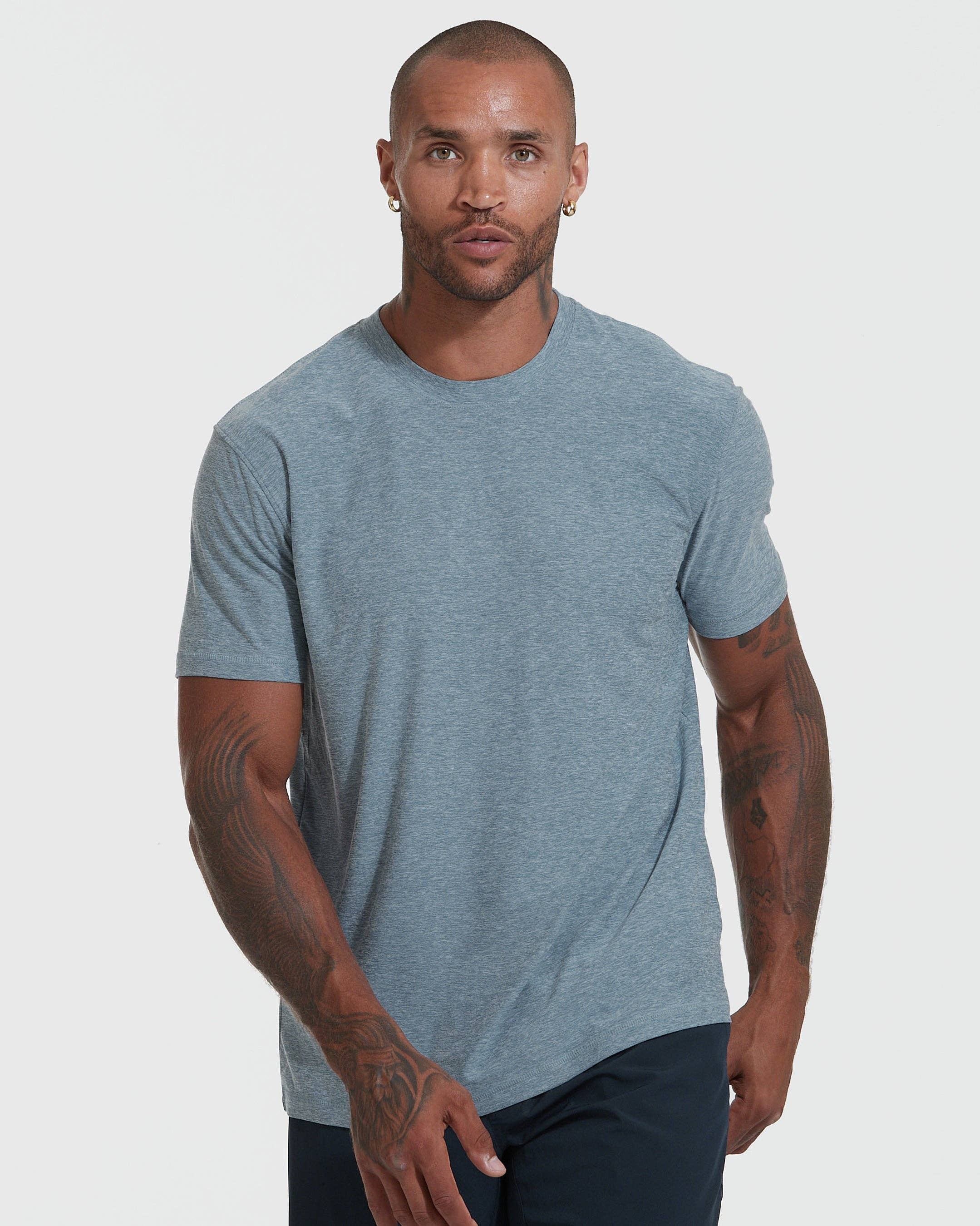 Short Sleeve T-Shirt | Active | Crew Neck | Heather Indigo