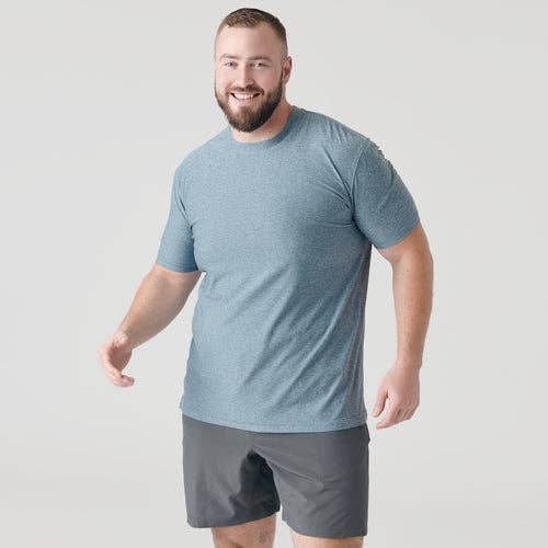 Short Sleeve T-Shirt | Active | Crew Neck | Heather Indigo