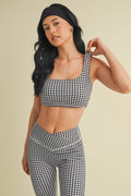 Gingham Print Ruched Bra Top