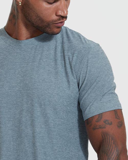 Short Sleeve T-Shirt | Active | Crew Neck | Heather Indigo