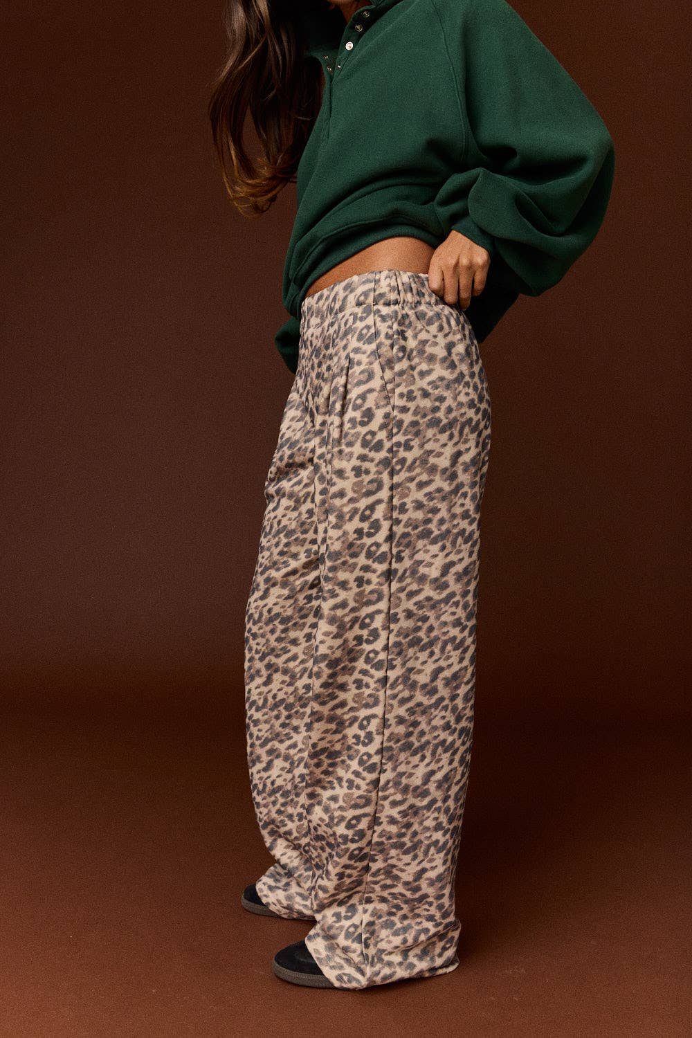 Leopard Print Wide Leg Pants