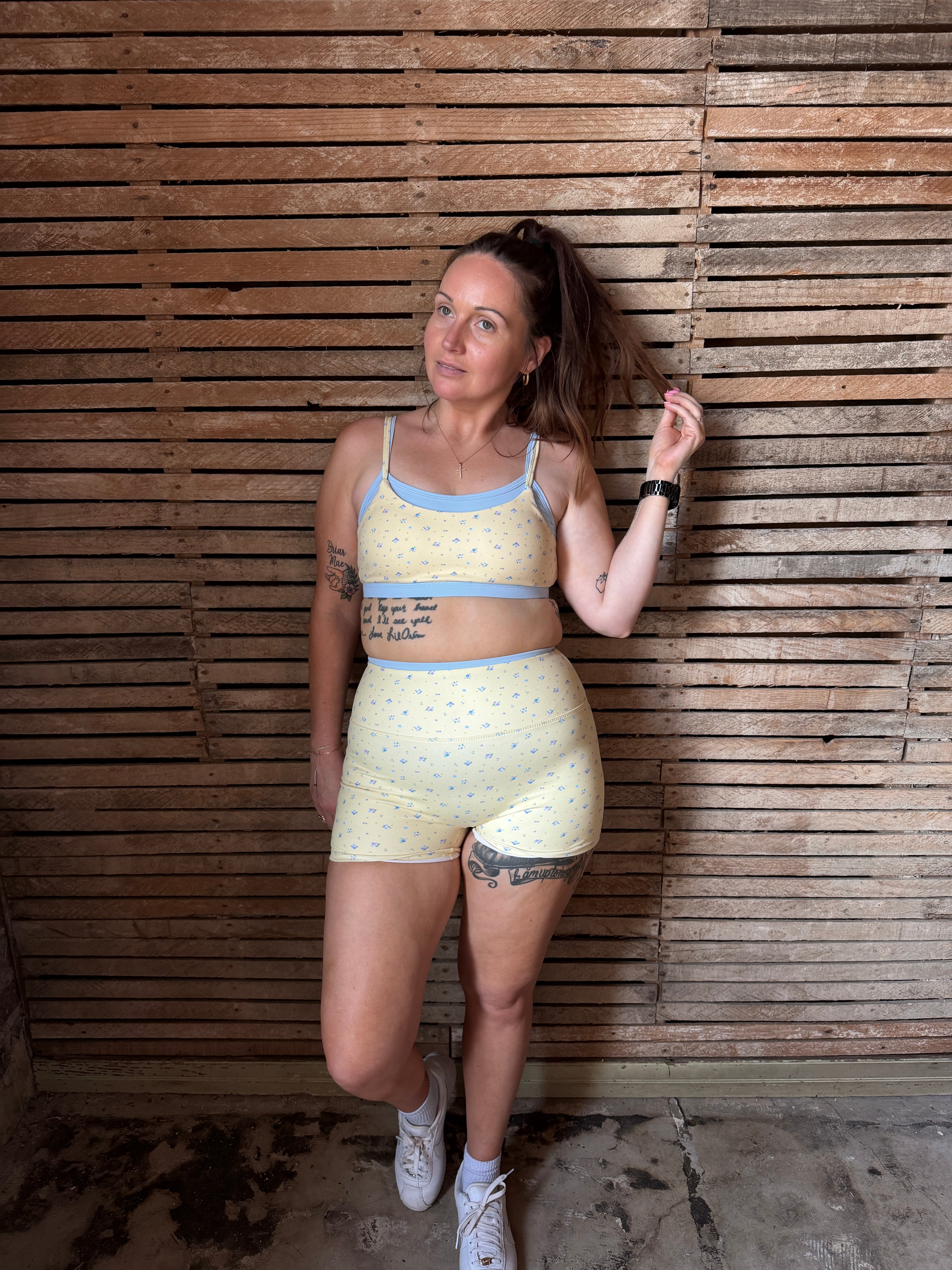 Ditsy Print Double Layered Sports Bra