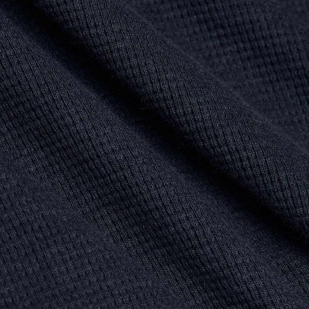 Navy Waffle Long Sleeve Crew Neck