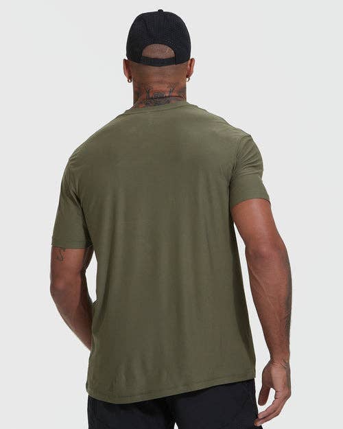 Short Sleeve T-Shirt | Active | Crew Neck | Military Green