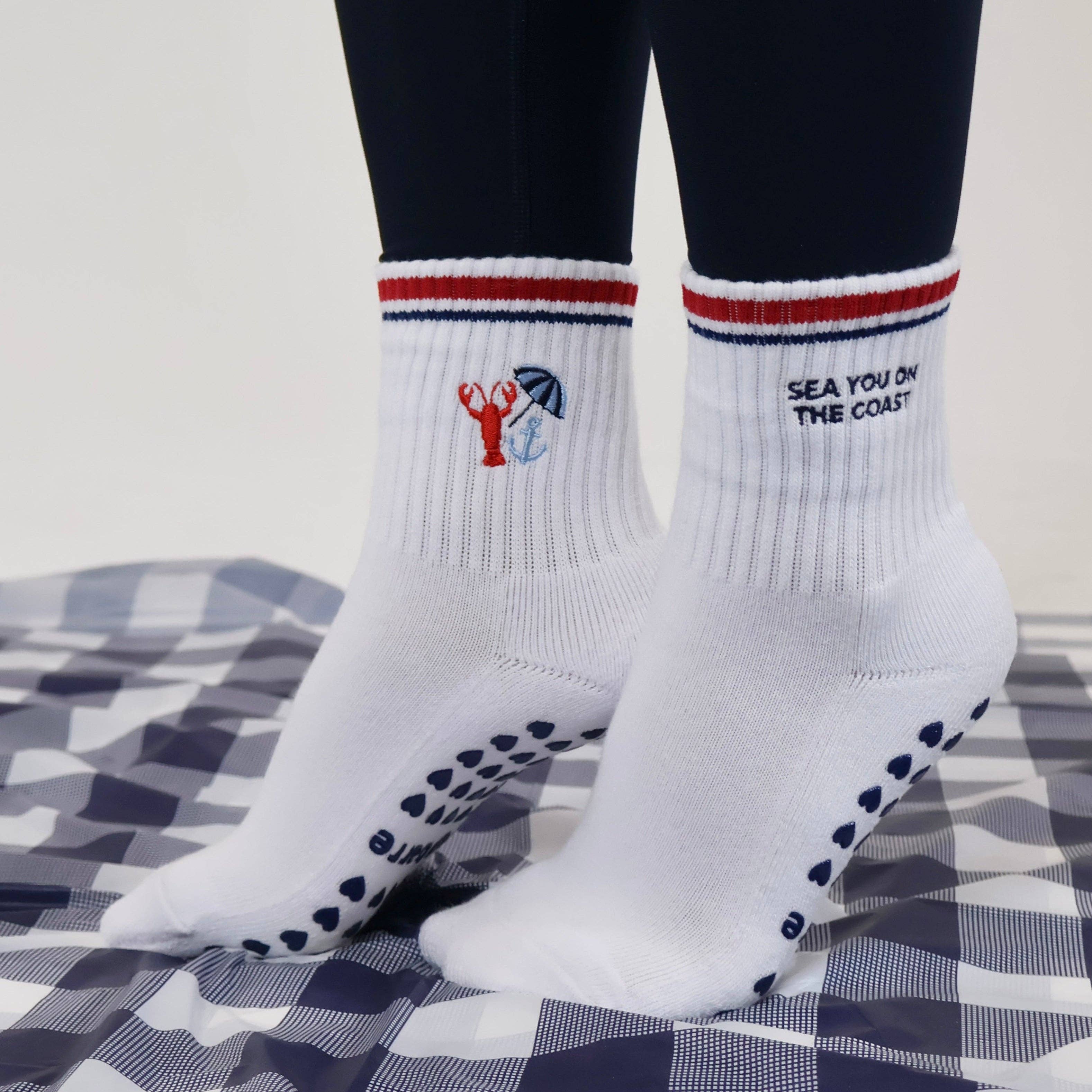 Sea You on the Coast Grip Socks