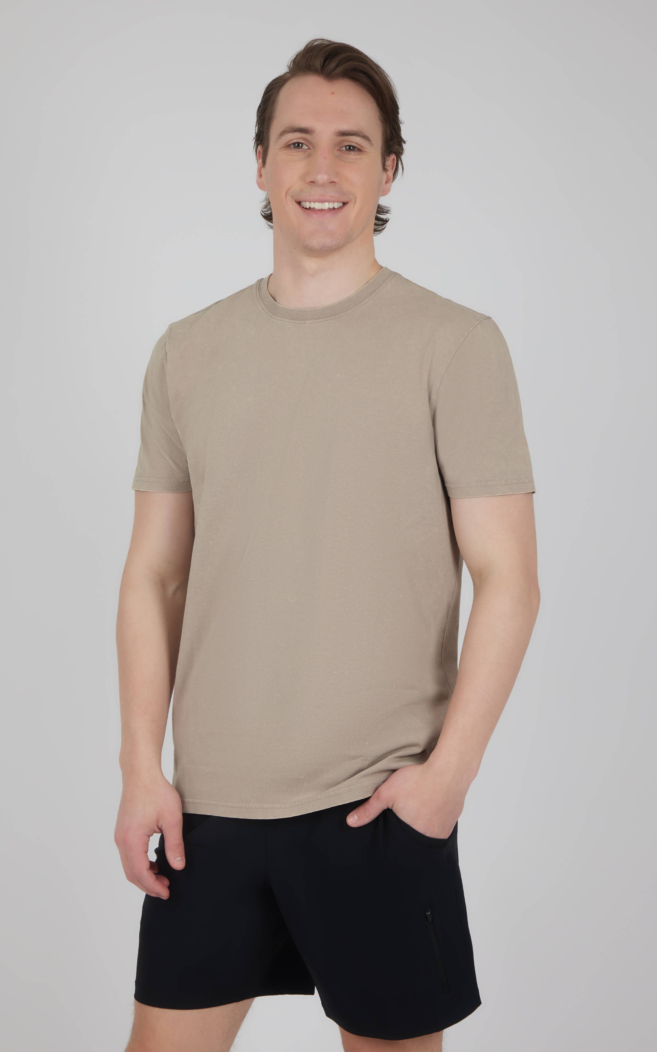 Men's Acid Washing Short Sleeve Crew Neck T shirt