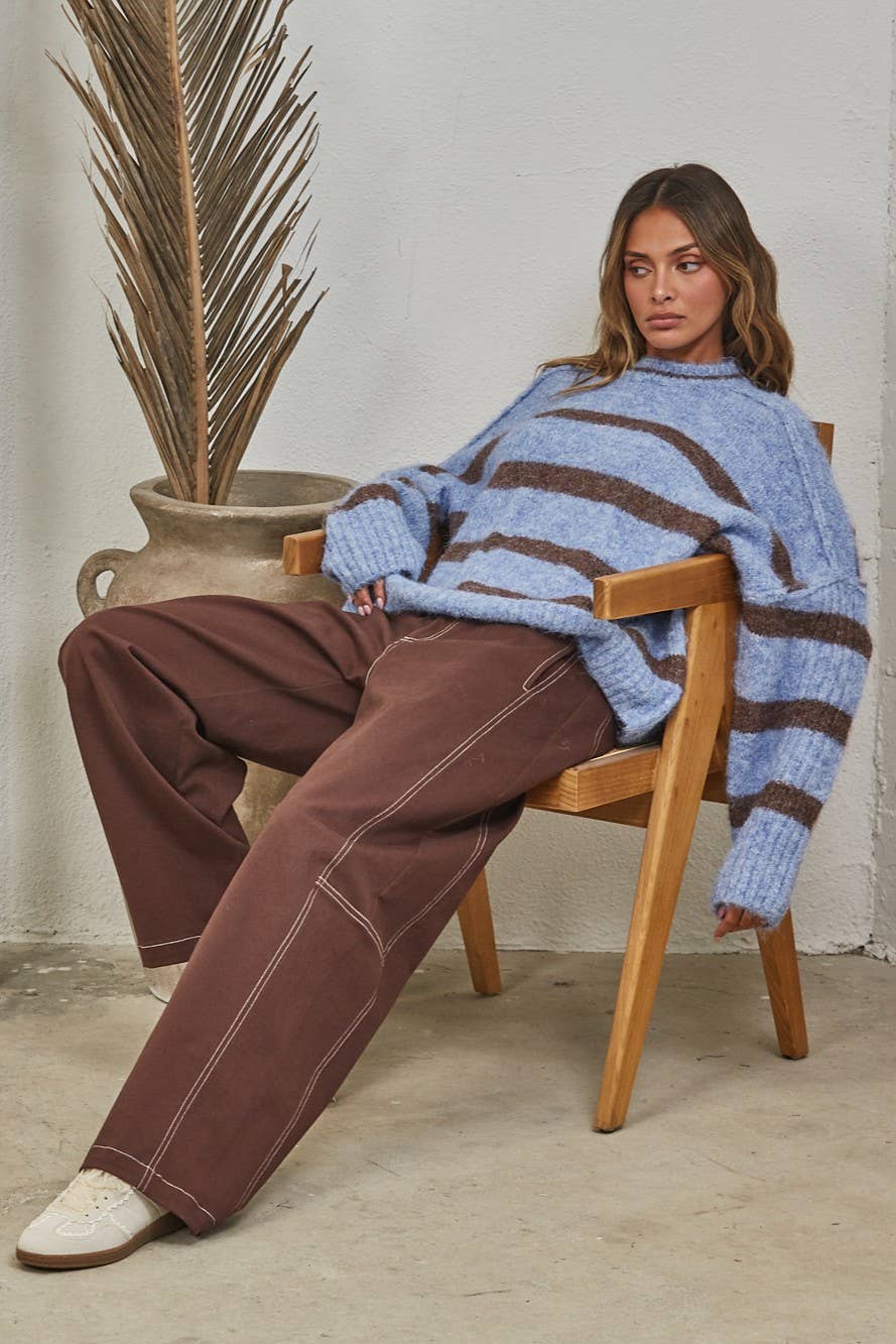 Boyfriend Fit Stripe Sweater