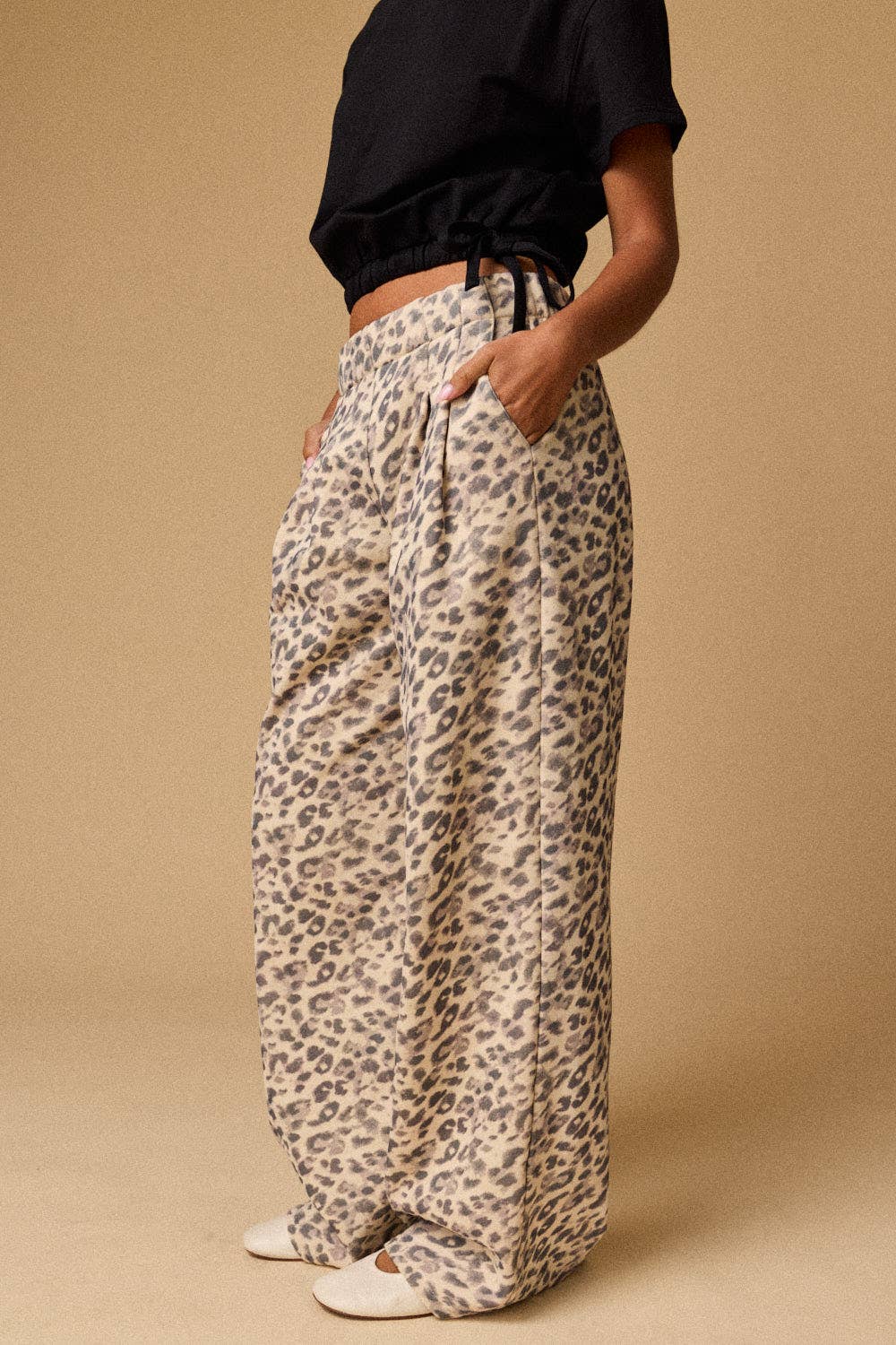 Leopard Print Wide Leg Pants