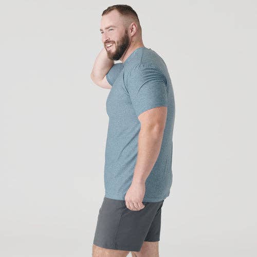 Short Sleeve T-Shirt | Active | Crew Neck | Heather Indigo