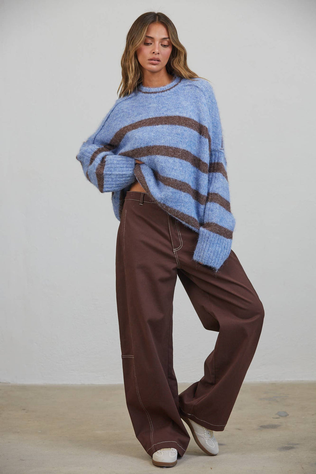 Boyfriend Fit Stripe Sweater