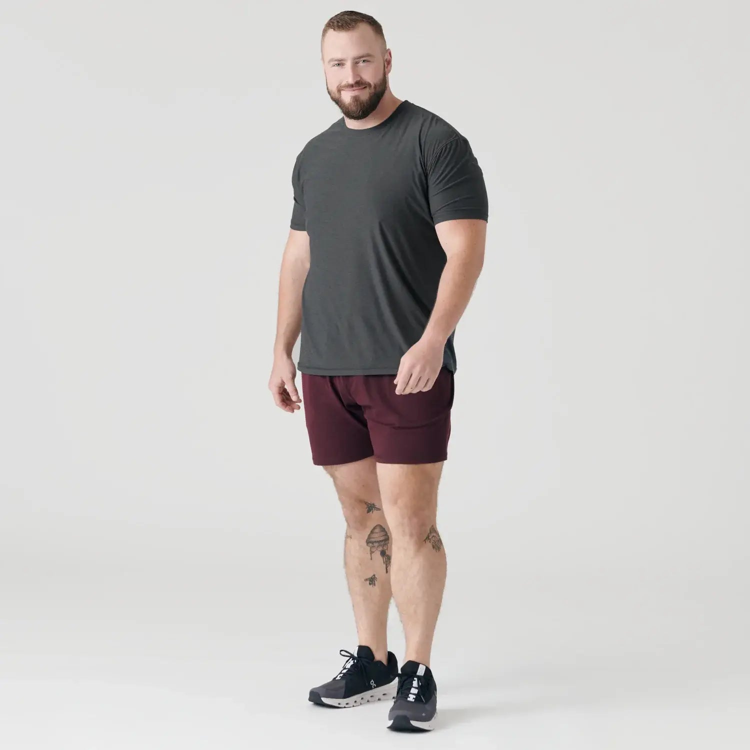 Short Sleeve T-Shirt | Active Crew Neck | Charcoal Heather Gray