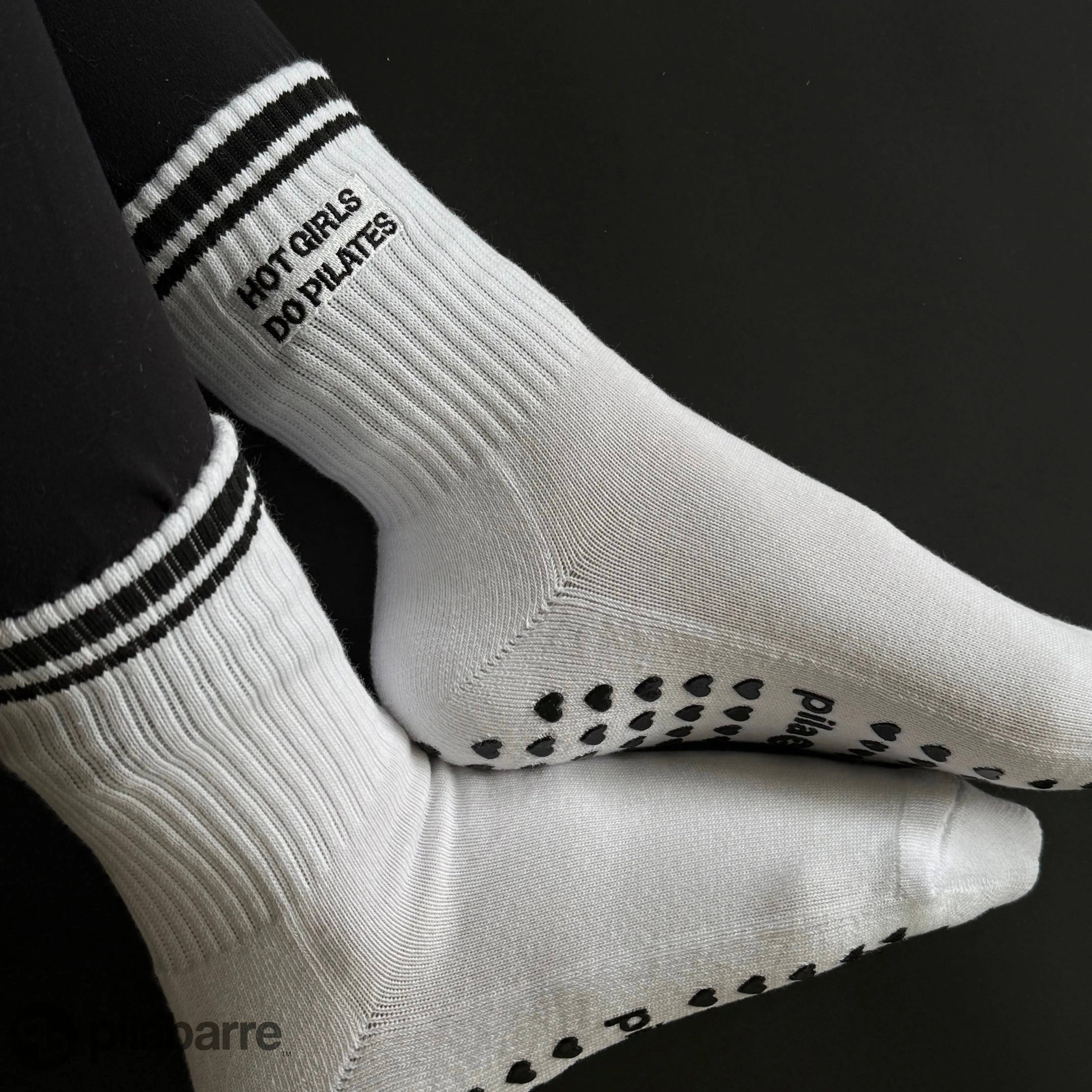 Hot Girls Do PILATES Socks - White/Black