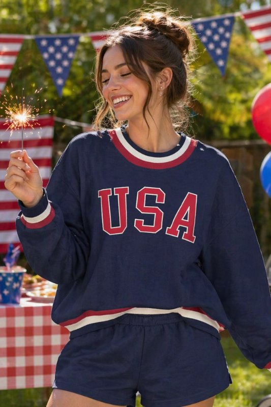 USA Mockneck/Shorts Set