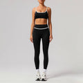 Black Bra + High-Waisted Leggings 2-Piece Set
