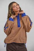 Teddy Sherpa Fleece Half Zip Pullover