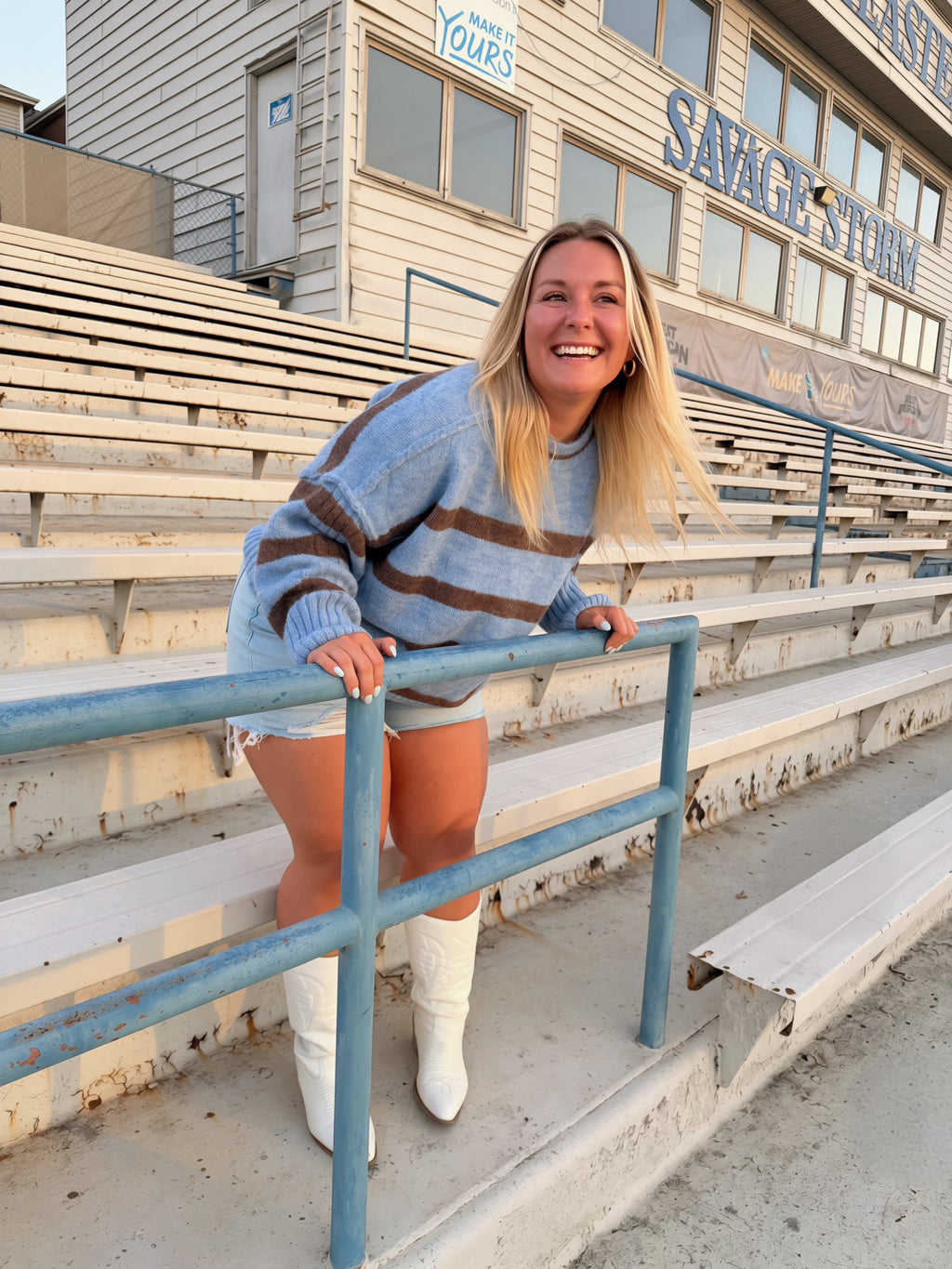 Boyfriend Fit Stripe Sweater