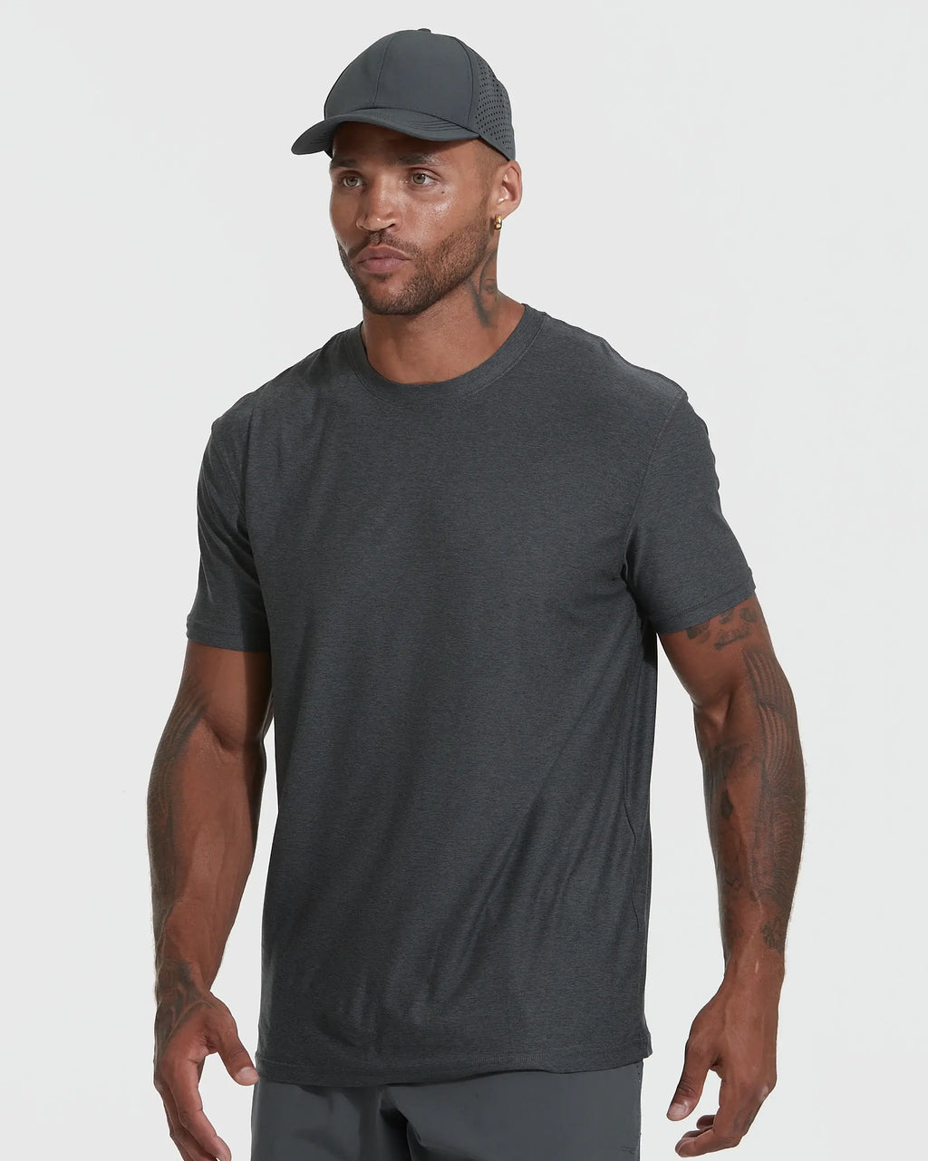 Short Sleeve T-Shirt | Active Crew Neck | Charcoal Heather Gray