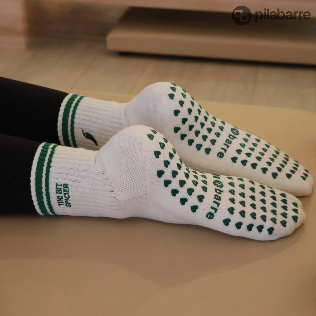 Tini Bit Spicier Grip Socks - Cream & Green
