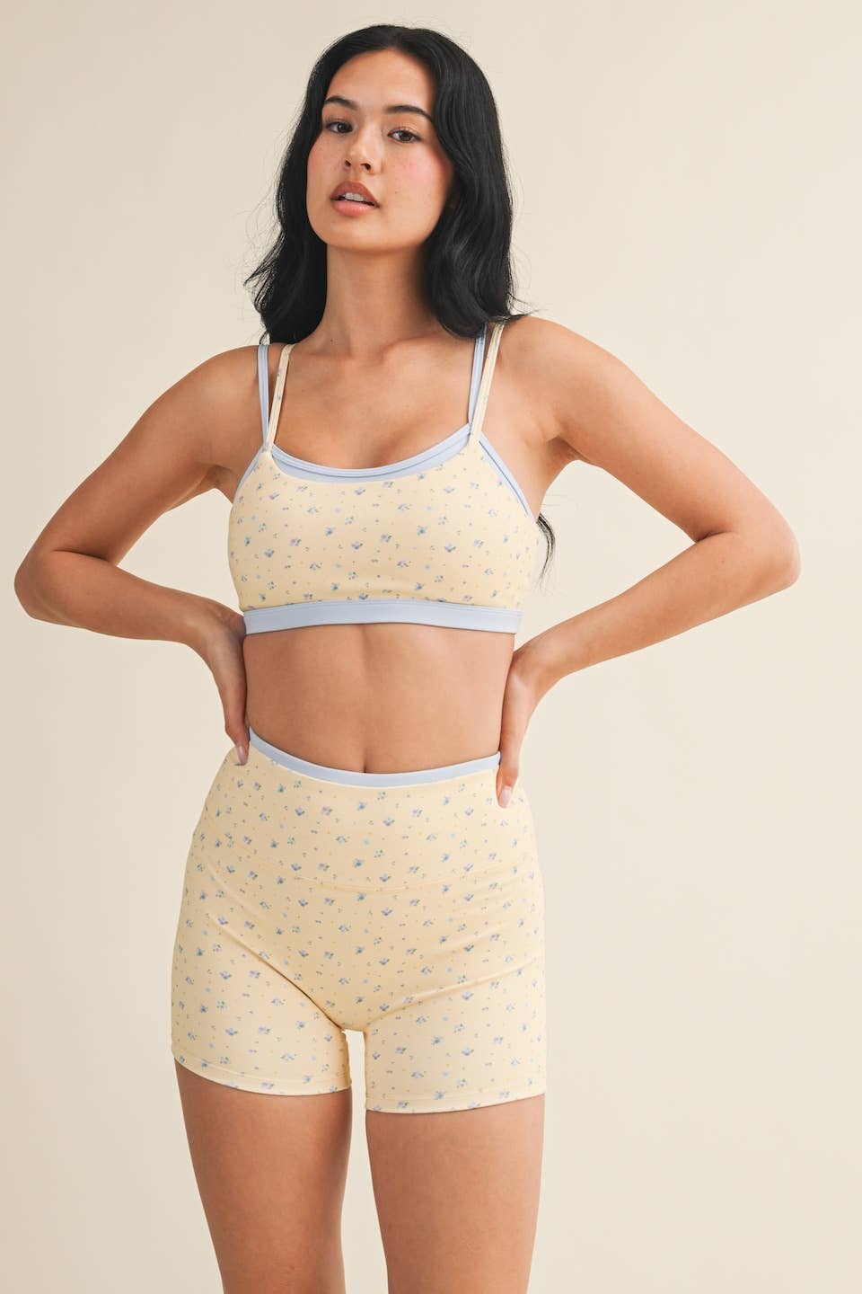 Ditsy Print Double Layered Sports Bra