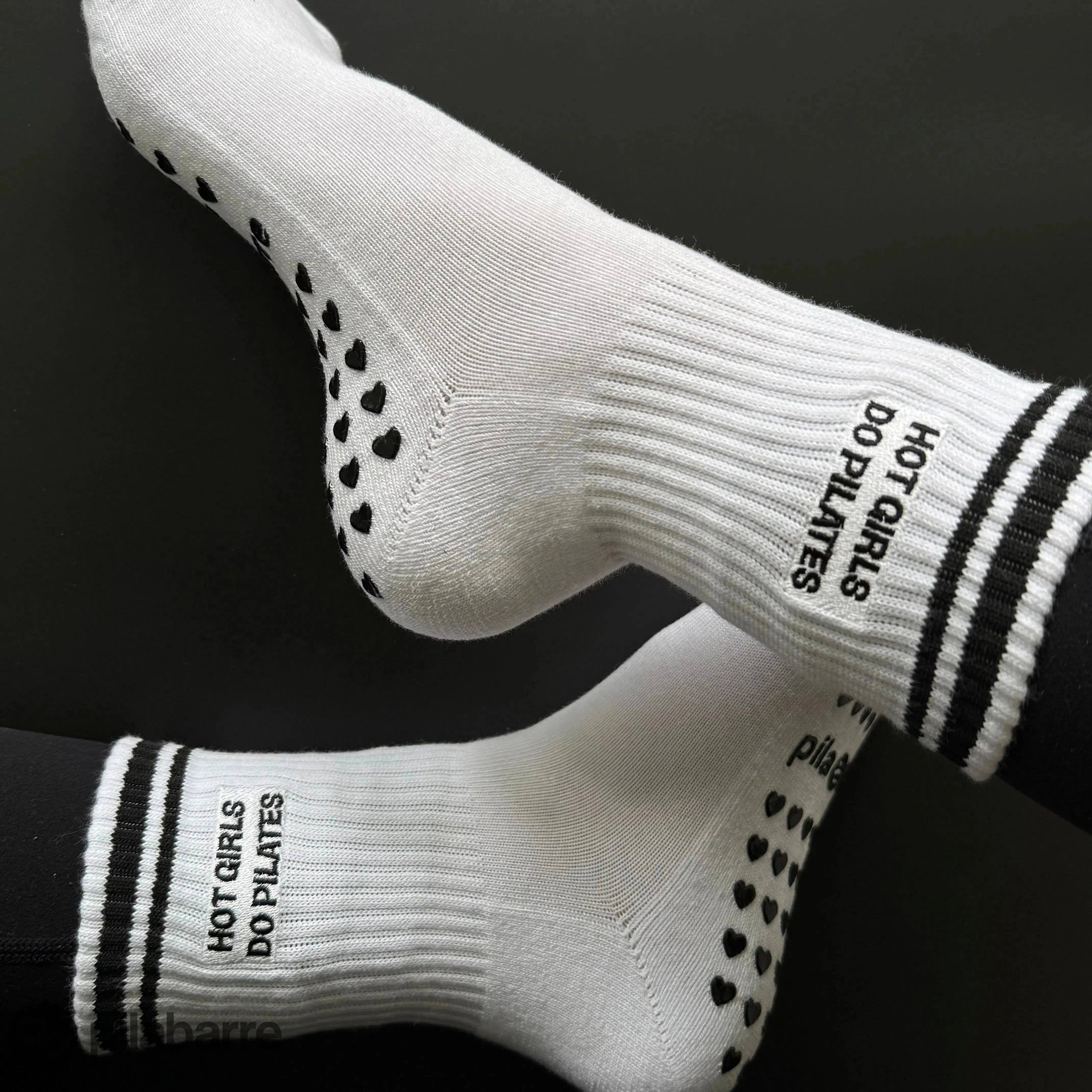 Hot Girls Do PILATES Socks - White/Black