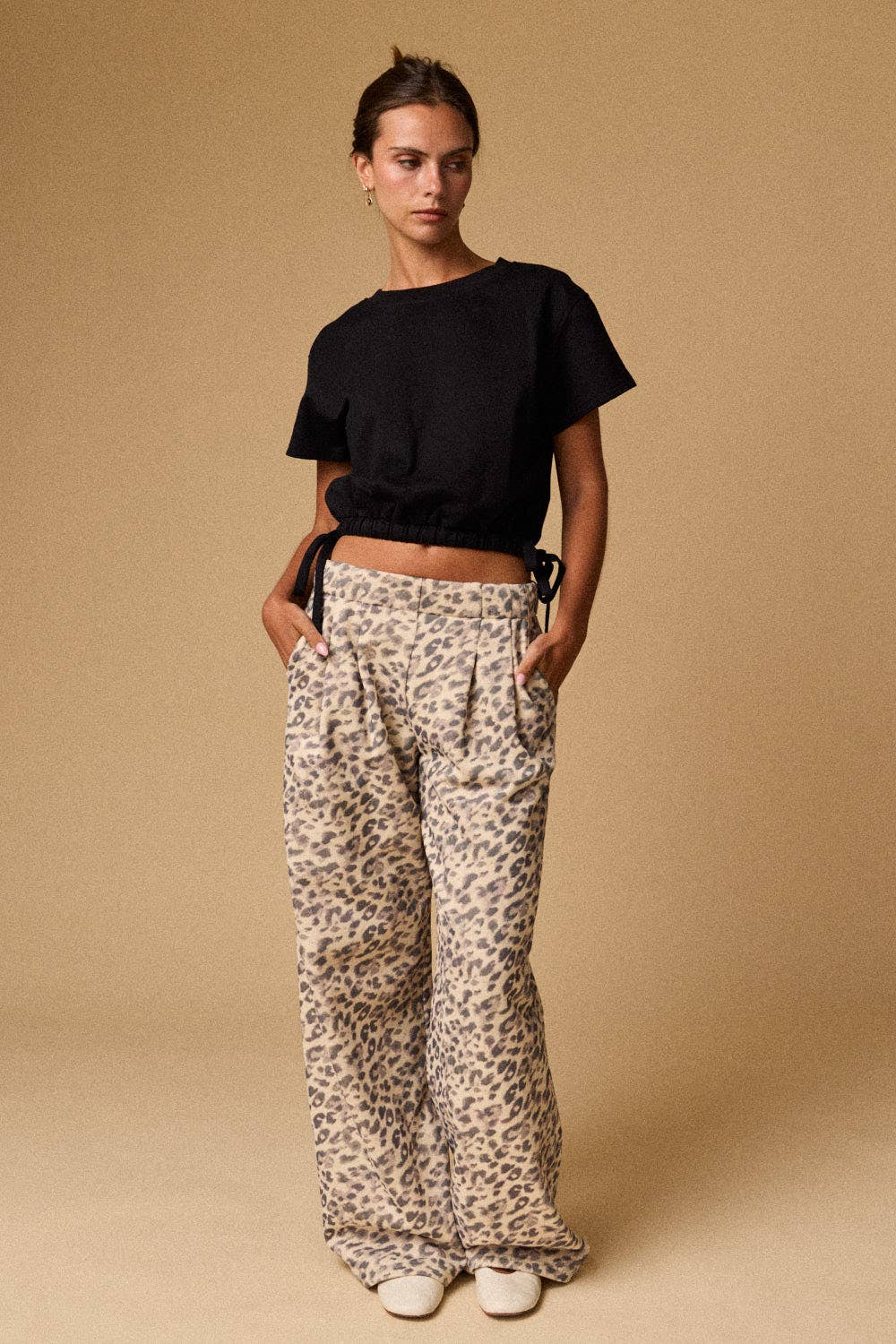 Leopard Print Wide Leg Pants