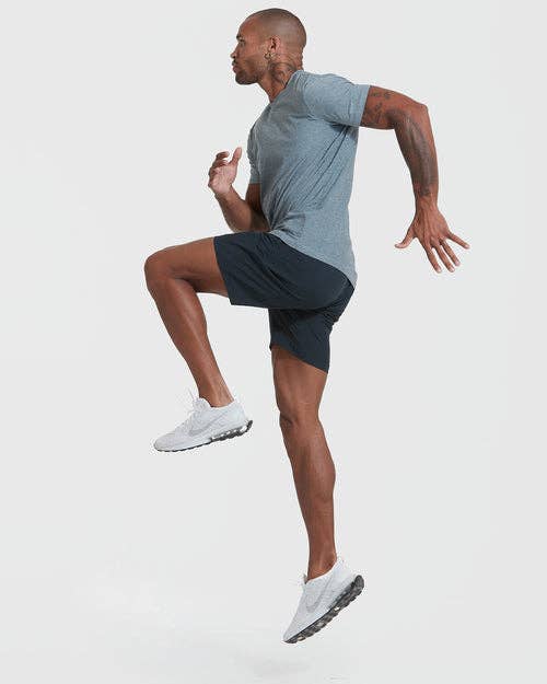 Short Sleeve T-Shirt | Active | Crew Neck | Heather Indigo