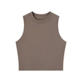 Basic Essential cotton high neck crop fitted tank top