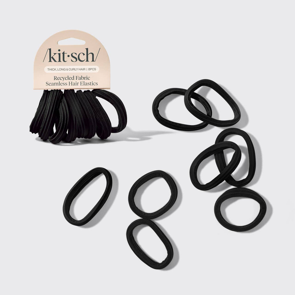 Black Recycled Seamless Hair Elastics