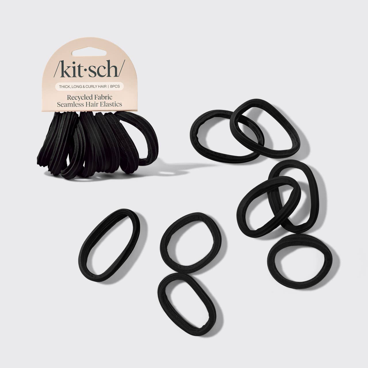 Black Recycled Seamless Hair Elastics