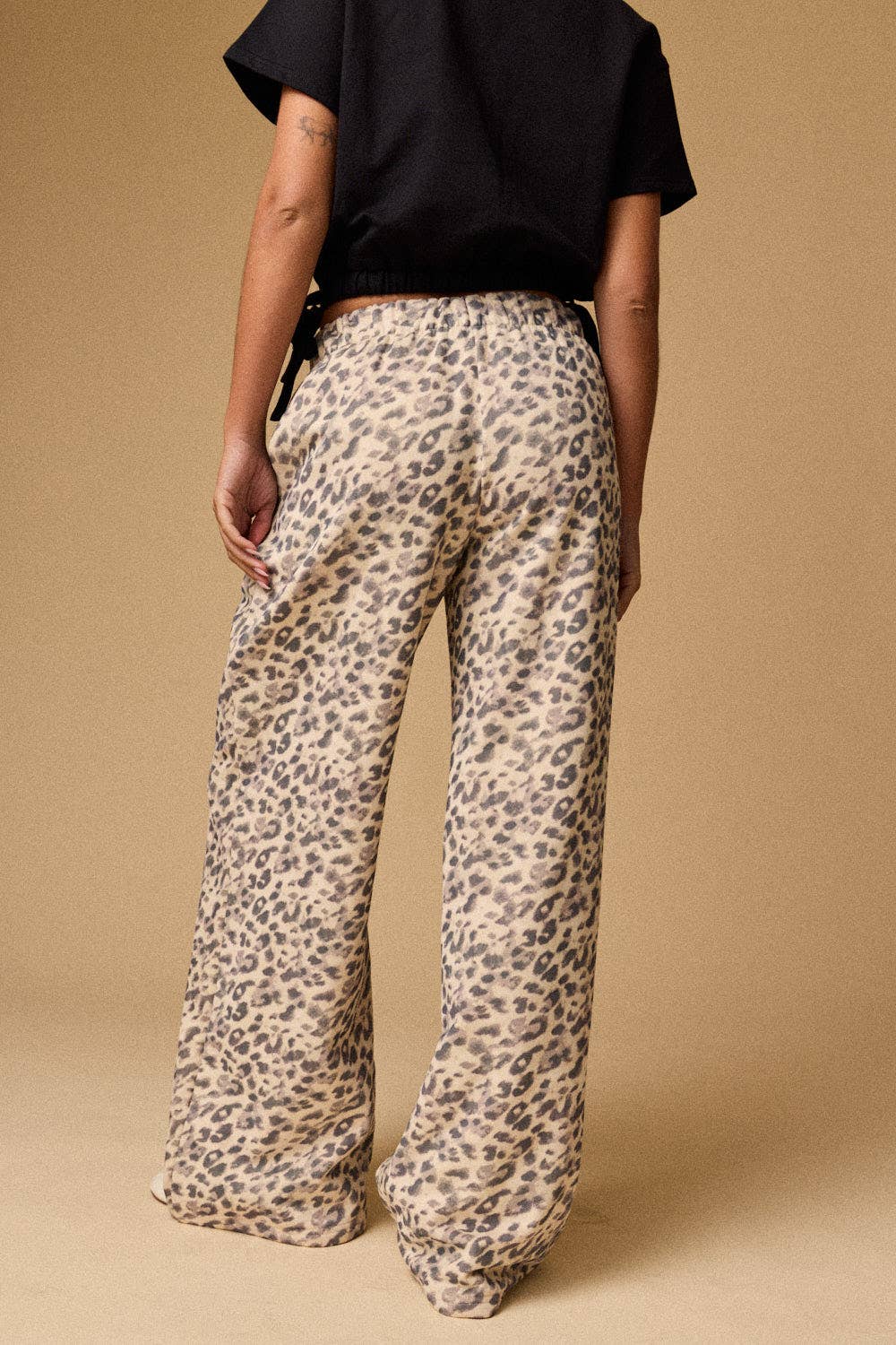 Leopard Print Wide Leg Pants