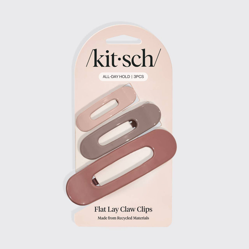 Flat Lay Claw Clip 3pc Flat - Ultra Glossy Terracotta