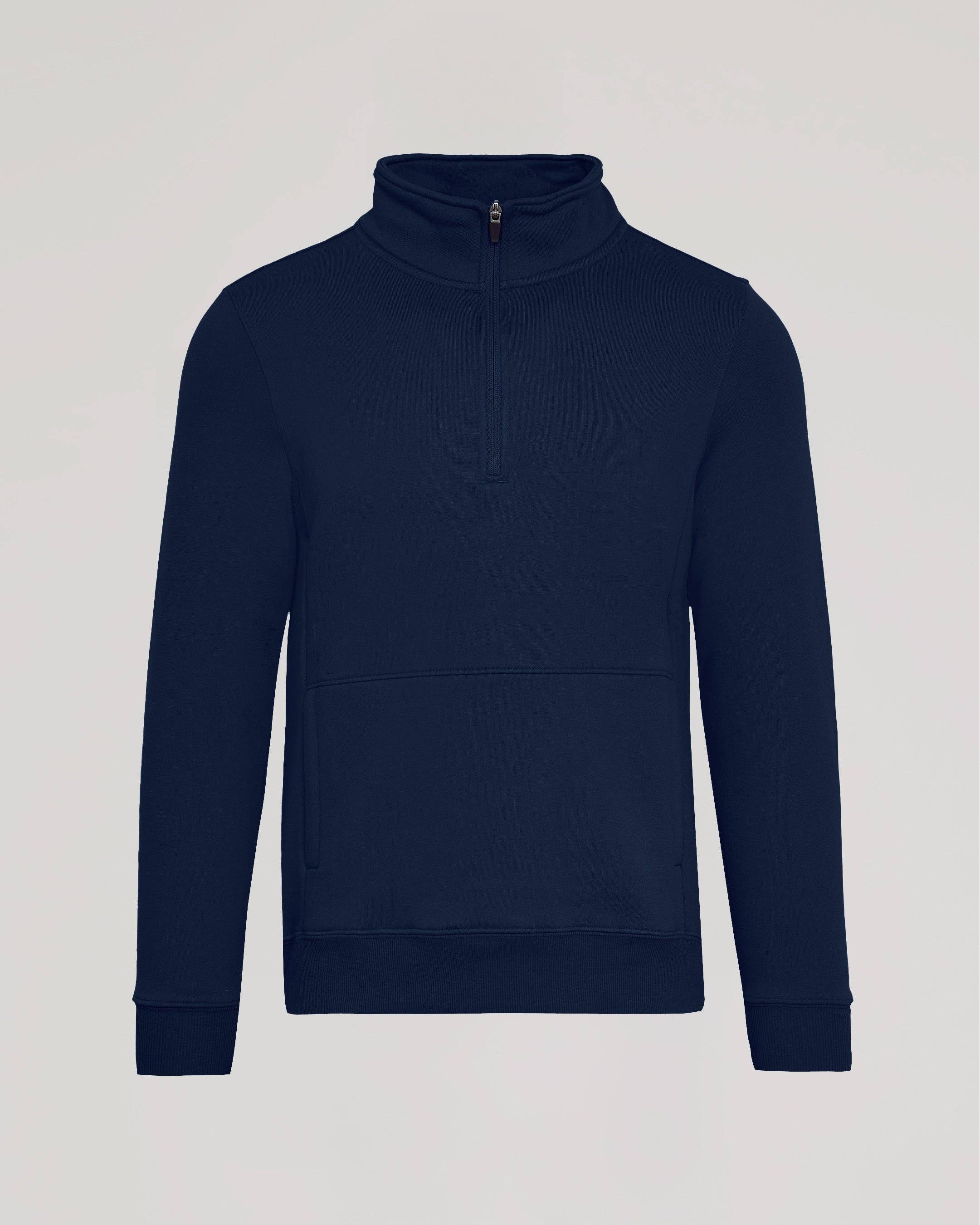 Navy Half Zip Fleece Sweatshirt