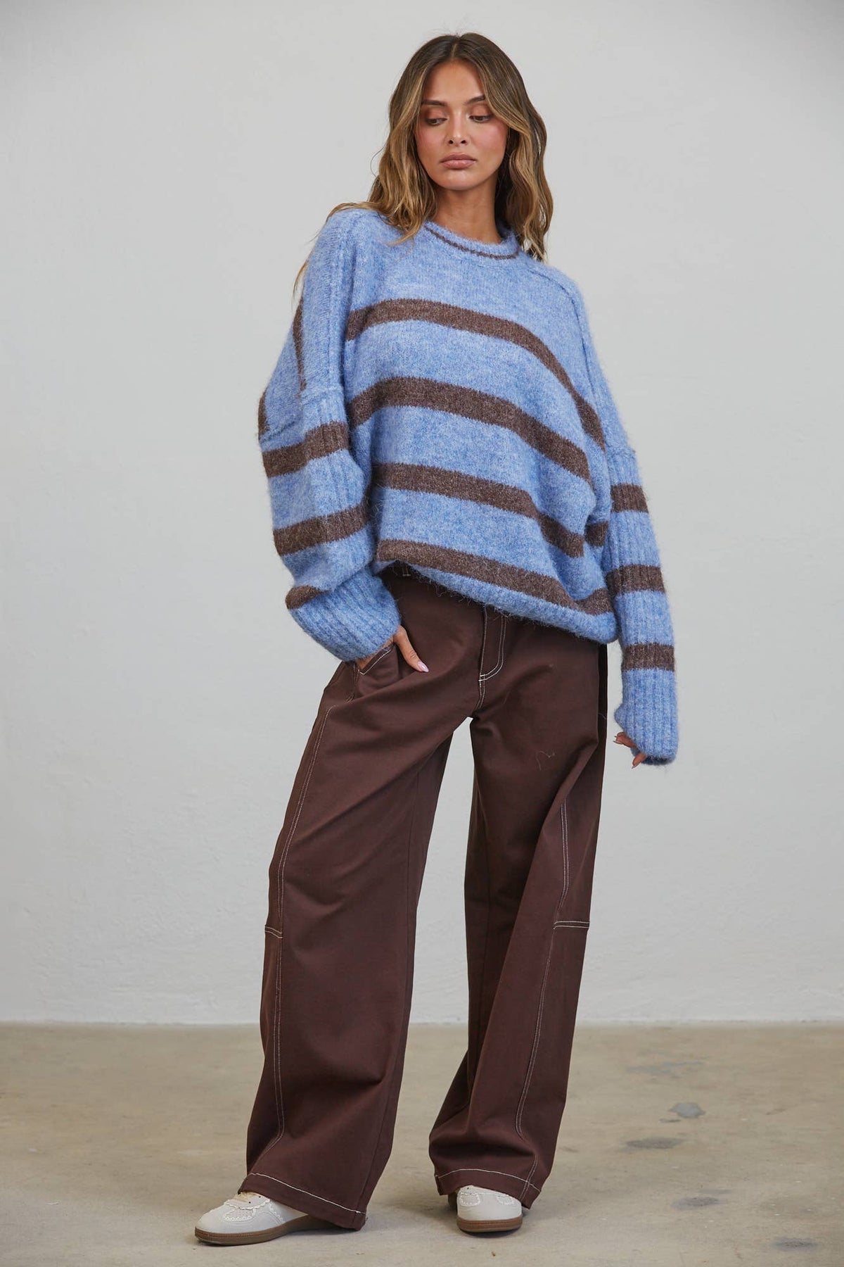 Boyfriend Fit Stripe Sweater