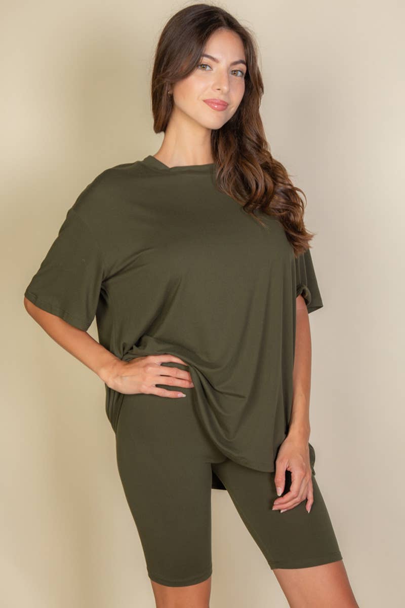 Loose Fit Top & Bike Shorts Set