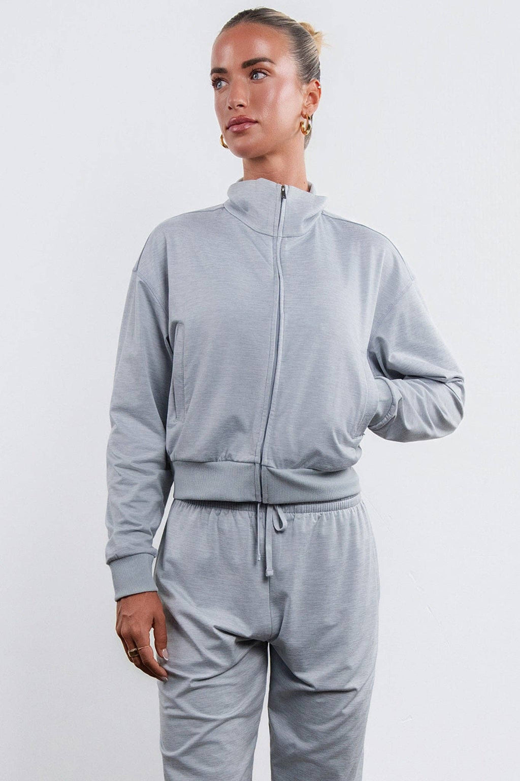 Vitality Marshmallow Zip Up Jacket - Stone Heather