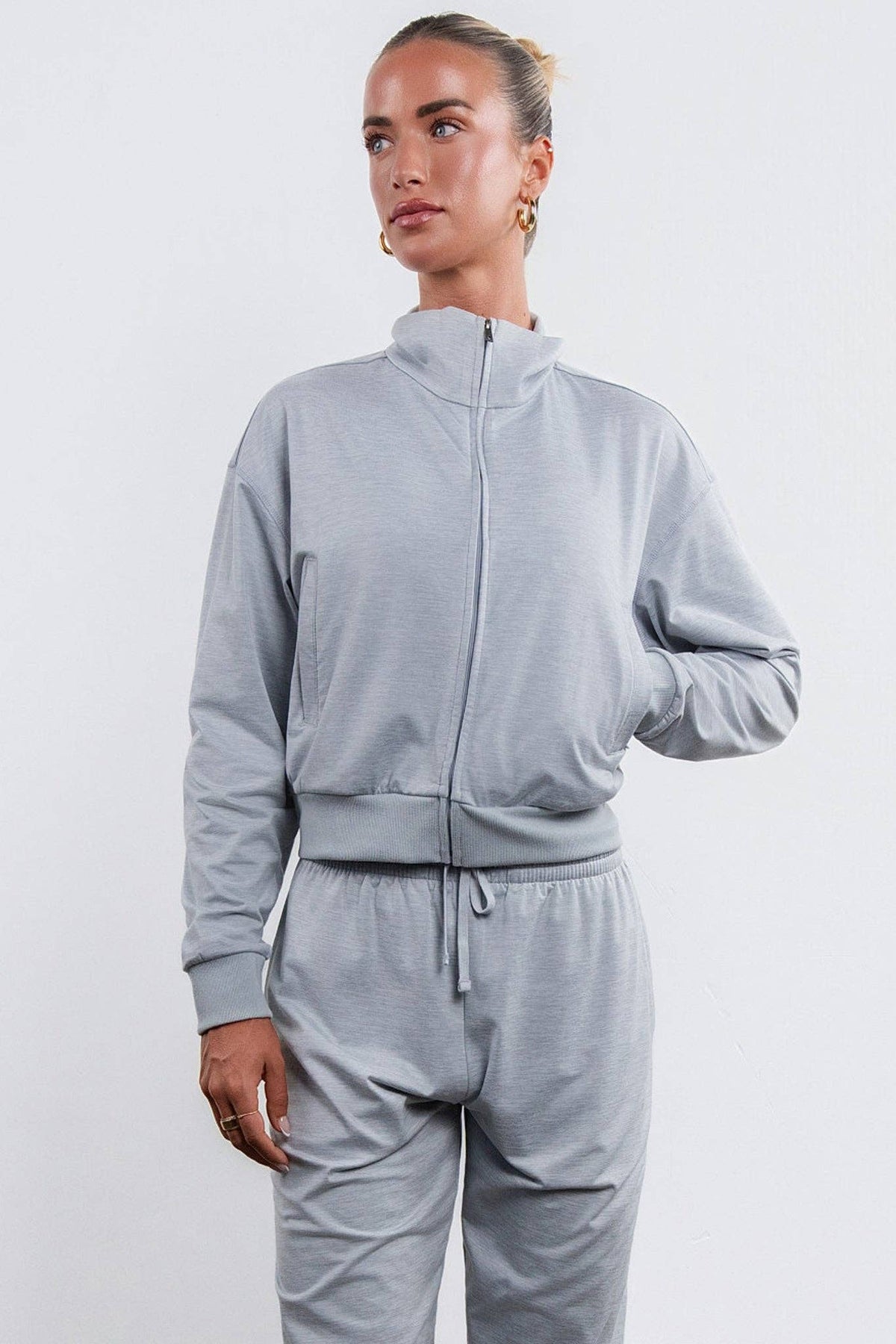 Vitality Marshmallow Zip Up Jacket - Stone Heather