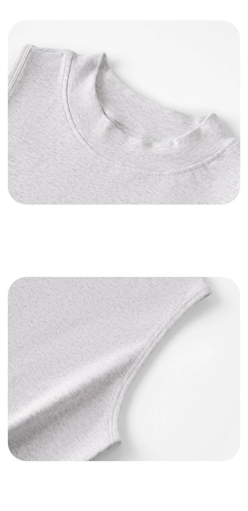 Basic Essential cotton high neck crop fitted tank top