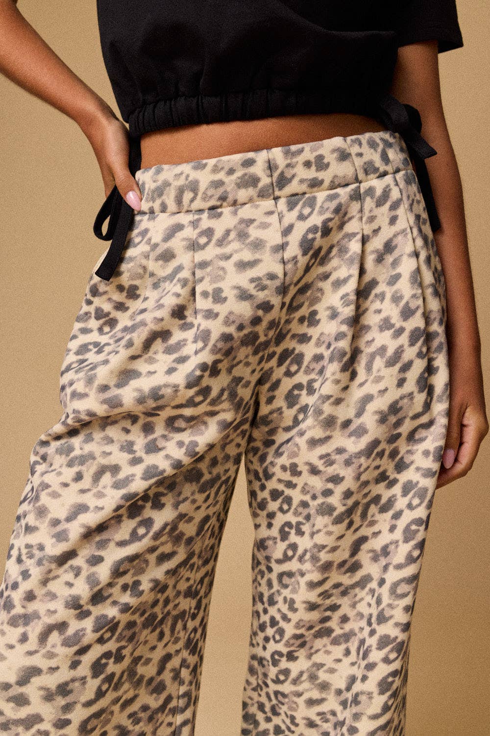 Leopard Print Wide Leg Pants