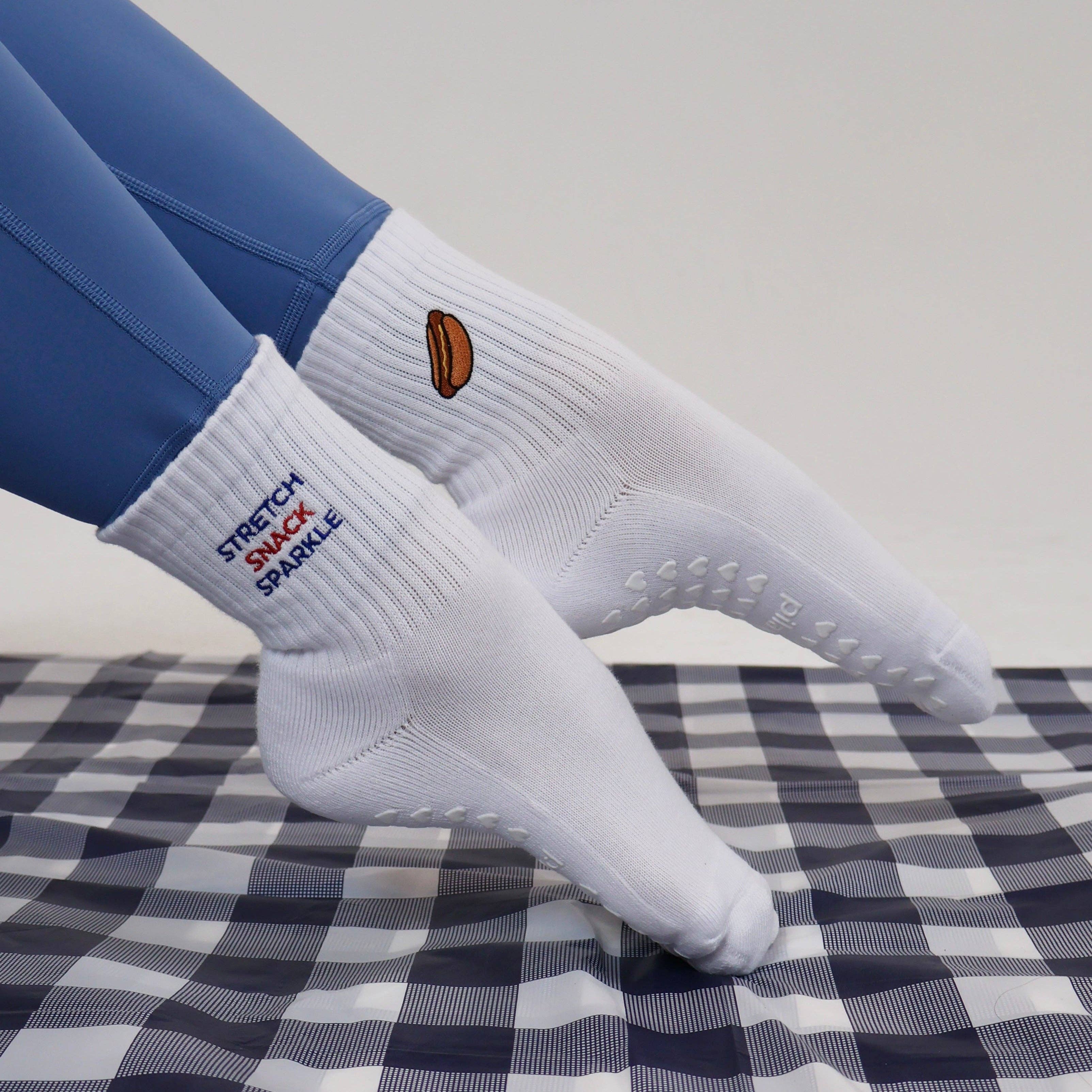 Stretch Snack Sparkle - Hotdog Grip Socks
