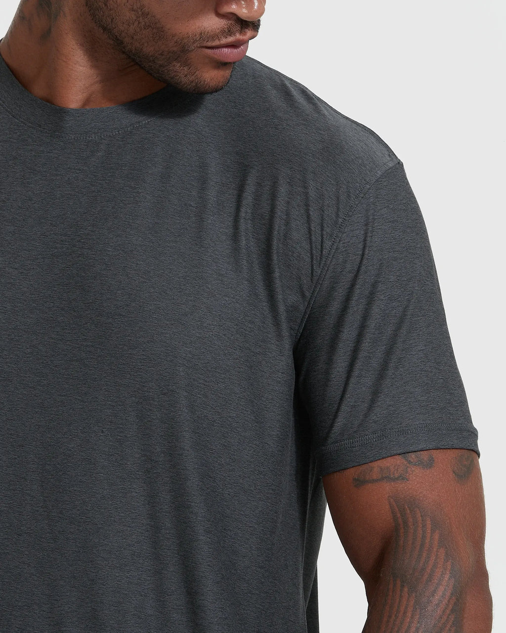 Short Sleeve T-Shirt | Active Crew Neck | Charcoal Heather Gray