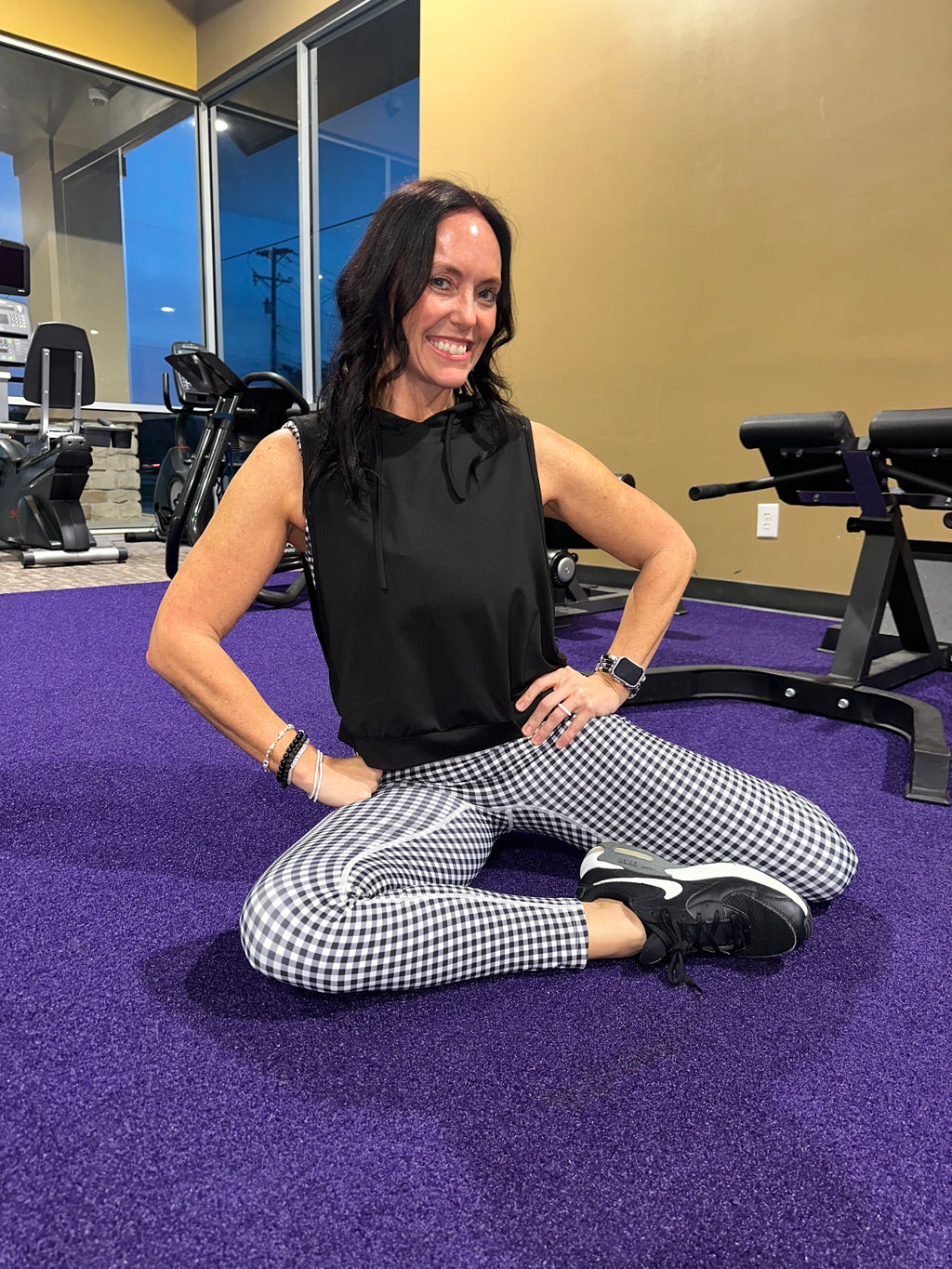 Gingham Print Aligned Performance High-Rise Leggings