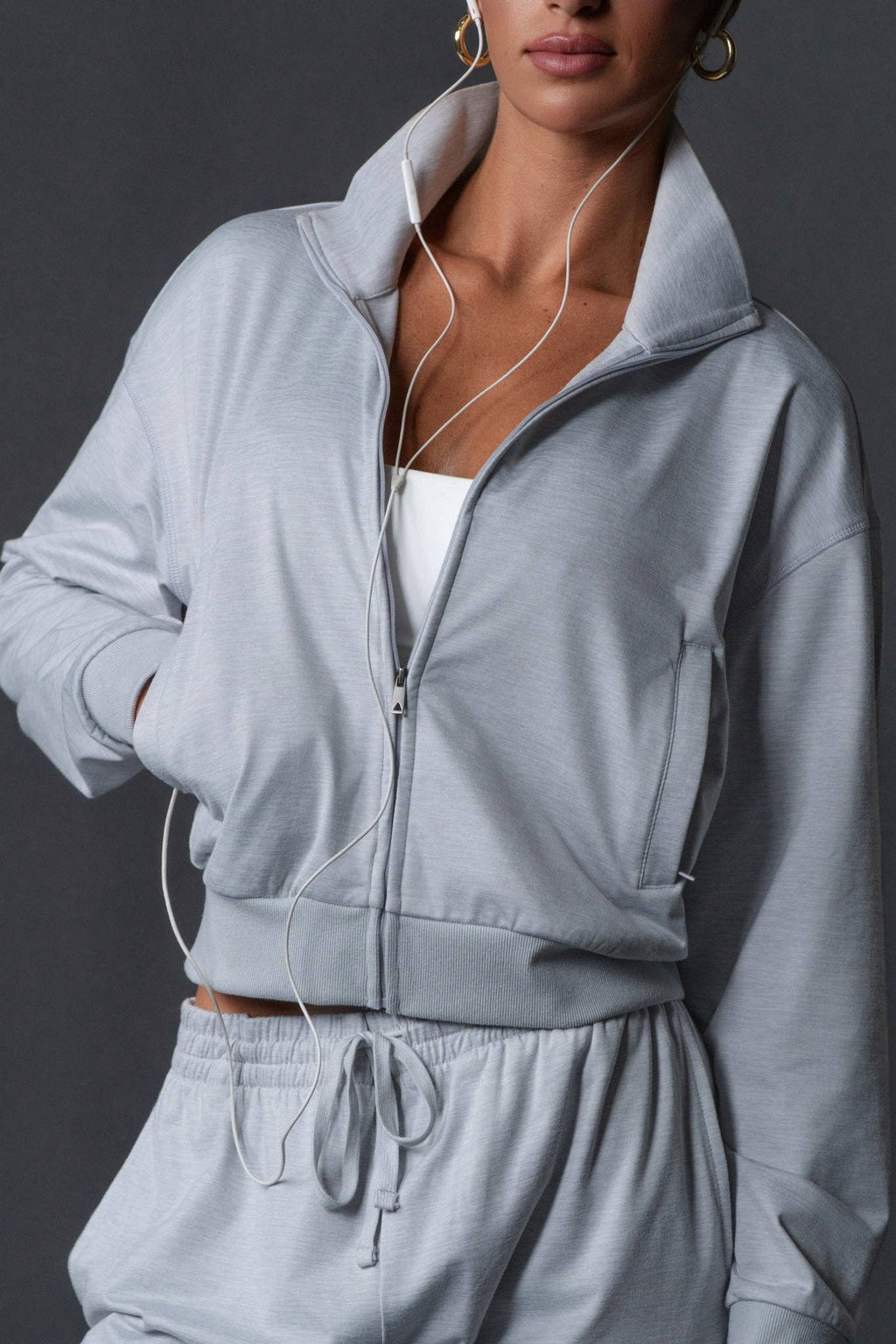 Vitality Marshmallow Zip Up Jacket - Stone Heather