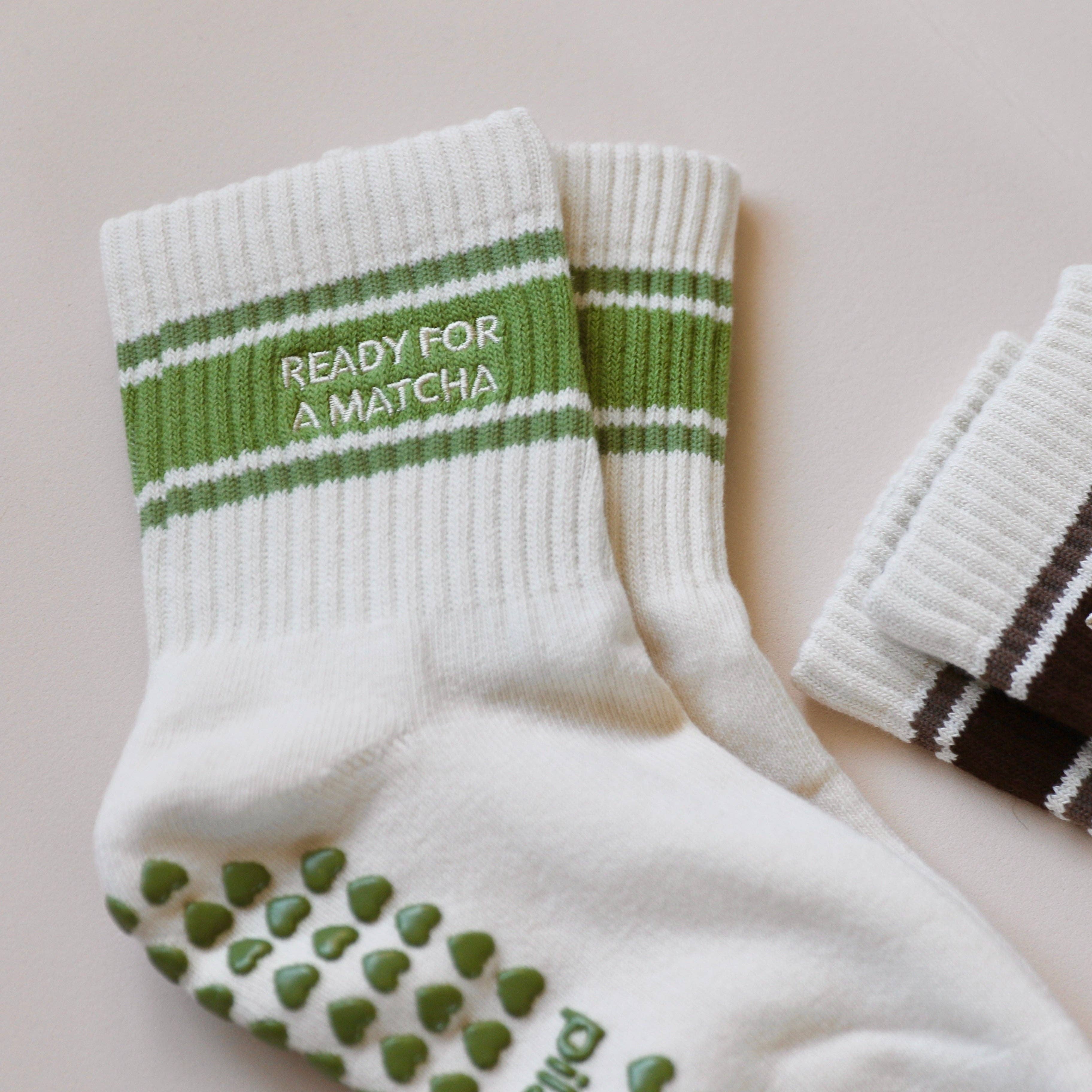 Ready for a Matcha Grip Socks