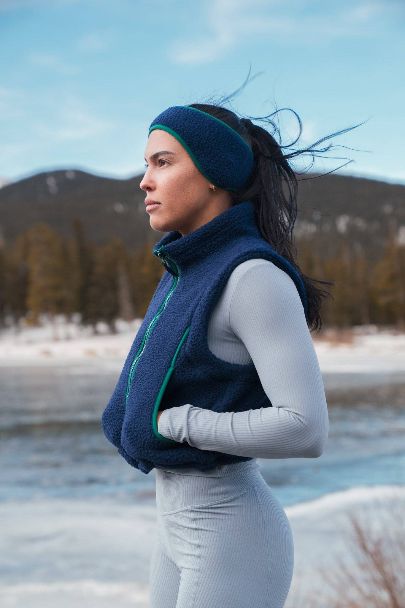 Vitality Polar Fleece Cropped Vest - Oxford