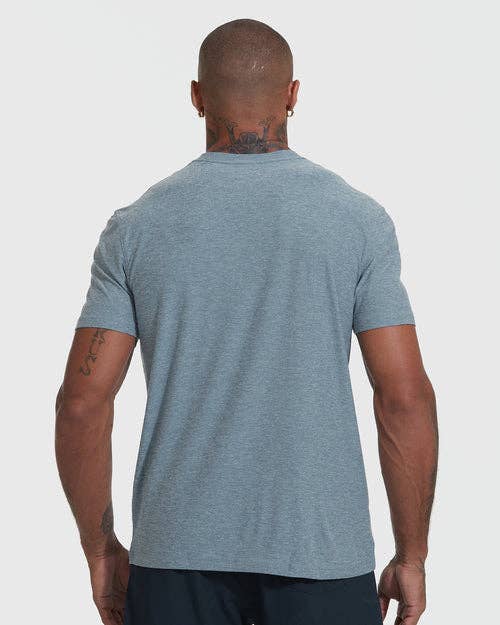 Short Sleeve T-Shirt | Active | Crew Neck | Heather Indigo