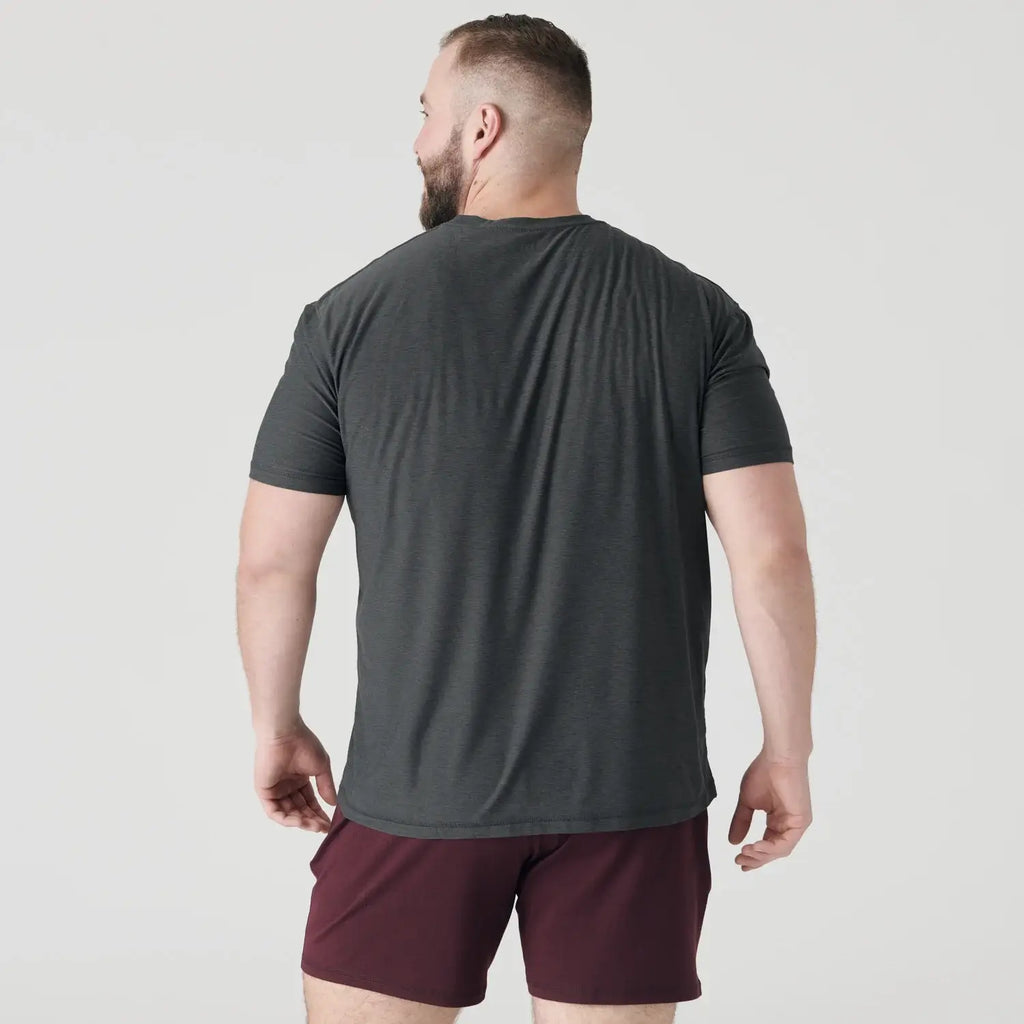 Short Sleeve T-Shirt | Active Crew Neck | Charcoal Heather Gray