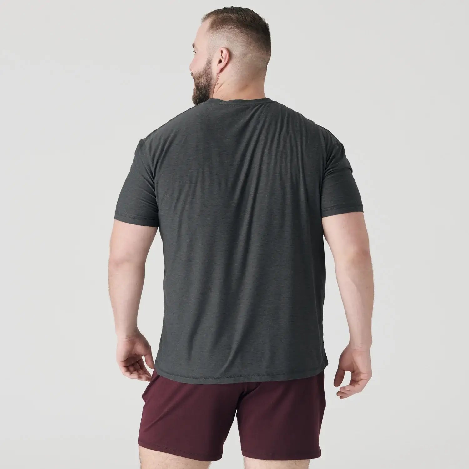 Short Sleeve T-Shirt | Active Crew Neck | Charcoal Heather Gray