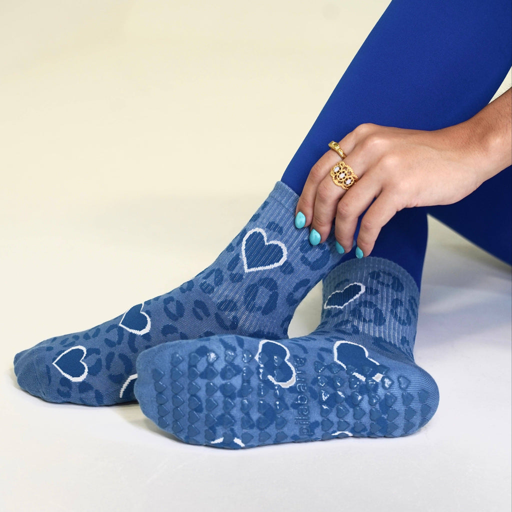 Cheetah Grip Socks- Blue